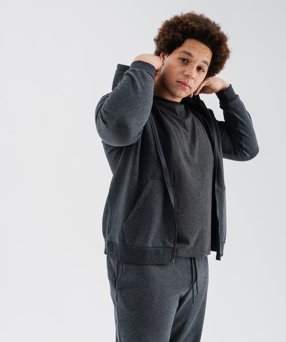 Sweat zippé à capuche en molleton doux homme vue5 - GEMO 4G HOMME - GEMO