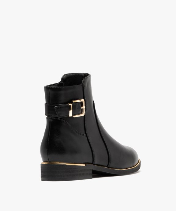 Bottines femme à zip avec semelle à liseré doré bout amande vue10 - GEMO (CASUAL) - GEMO