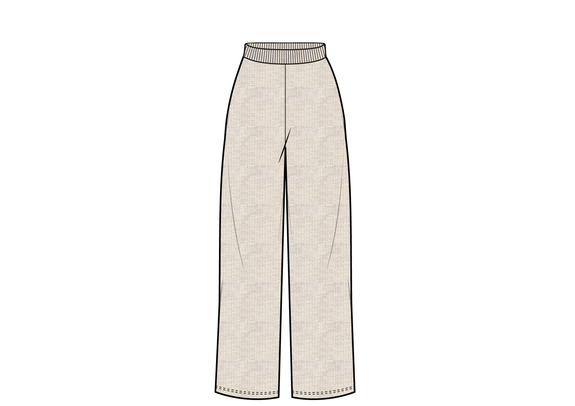 Pantalon en maille à taille élastiquée coupe large femme  vue1 - GEMO(FEMME PAP) - GEMO