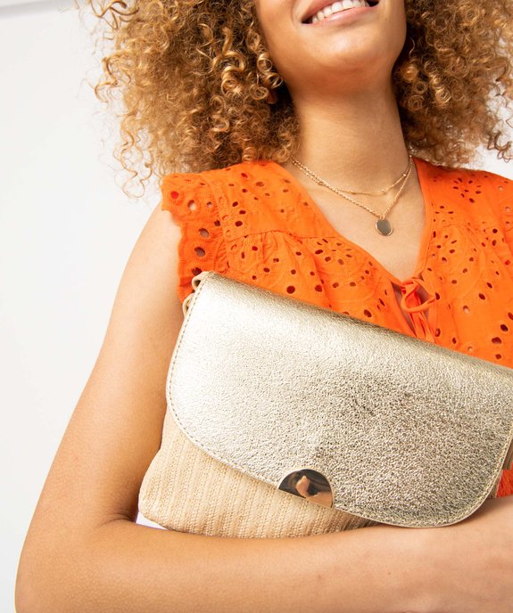 Sac bandoulière femme tissé avec rabat métallisé vue5 - GEMO (ACCESS) - GEMO