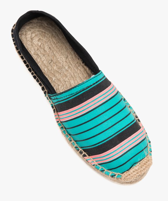 Espadrilles femme à talon plat dessus toile vue5 - GEMO (PLAGE) - GEMO
