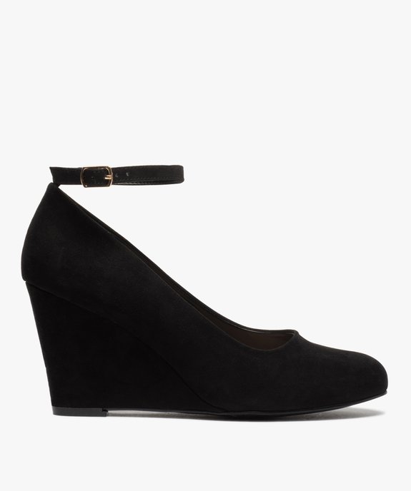 Escarpins femme à talon compensé dessus suédine unie vue1 - GEMO(URBAIN) - GEMO