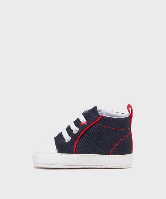 Chaussons de naissance en toile look tennis bébé - LuluCastagnette vue3 - LULU CASTAGNETTE GEMO FOR GOOD - GEMO