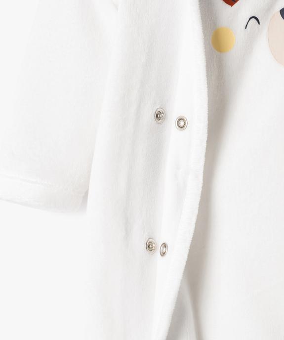 Pyjama dors-bien en velours fermeture devant bébé vue2 - GEMO 4G BEBE - GEMO