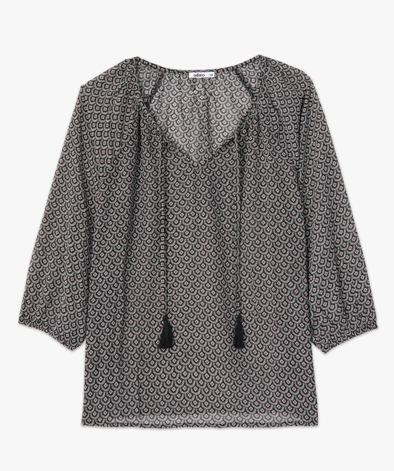 Blouse femme imprimée en voile à col rond vue4 - GEMO(FEMME PAP) - GEMO