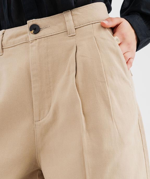 Pantacourt large à revers femme vue3 - GEMO 4G FEMME - GEMO