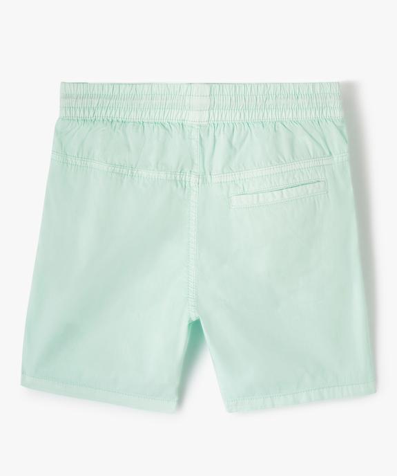 Bermuda garçon en toile au coloris unique et à taille élastiquée vue3 - GEMO (JUNIOR) - GEMO