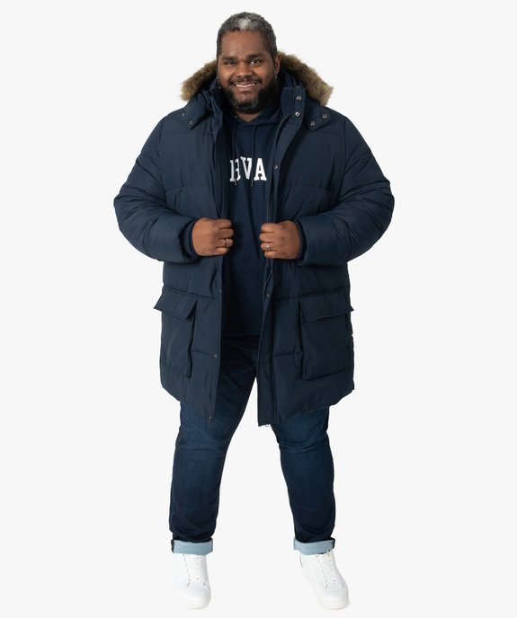 Parka homme grande taille matelassée avec capuche amovible vue5 - GEMO (G TAILLE) - GEMO