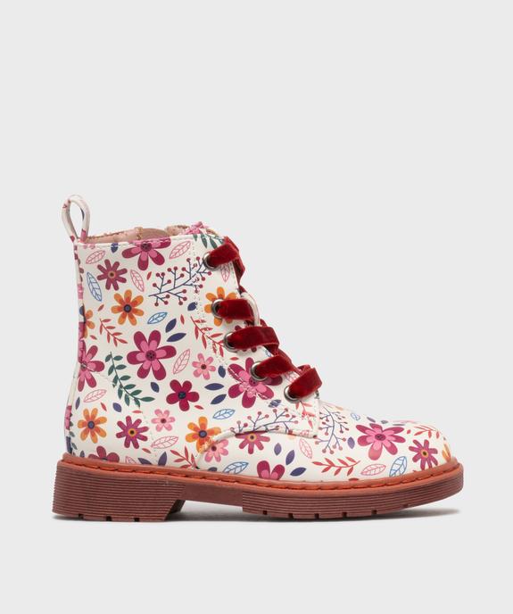 Bottines fleuries à lacets en velours fille  vue1 - LOVELY WINGS GEMO FOR GOOD - GEMO