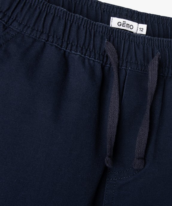 Bermuda cargo regular en coton avec taille ajustable garçon vue2 - GEMO (JUNIOR) - GEMO