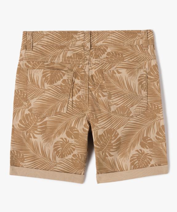 Bermuda en coton twill imprimé à revers garçon vue3 - GEMO 4G GARCON - GEMO