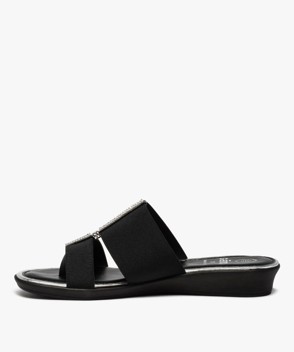 Mules femme à brides élastiques et strass vue3 - GEMO (CASUAL) - GEMO
