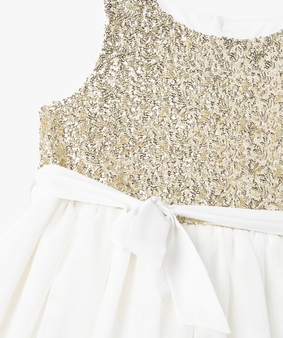 Robe de cérémonie fille en tulle et sequins dorés vue2 - GEMO (ENFANT) - GEMO