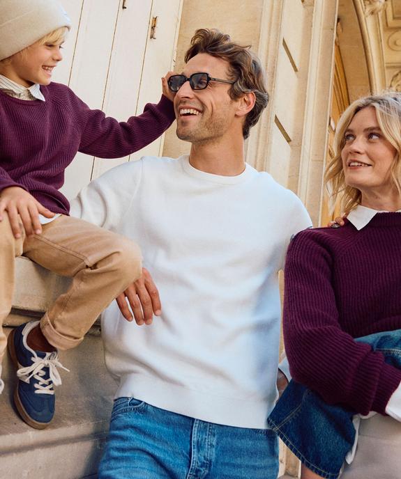 Pull en coton à col rond homme vue1 - GEMO (HOMME) - GEMO