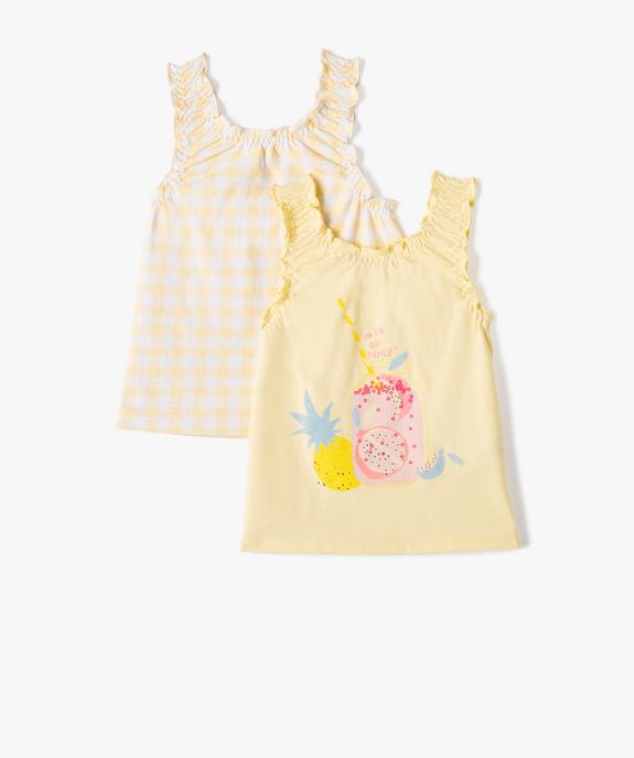 Débardeur bébé fille imprimé finition troncée  (lot de 2) vue1 - GEMO(BEBE DEBT) - GEMO
