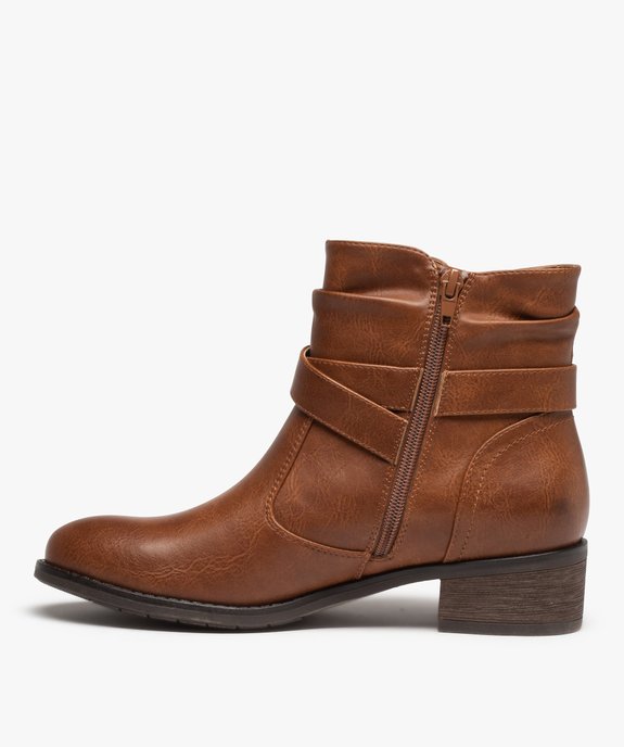 Boots femme unies avec tige drapée et bride décorative vue4 - GEMO (CASUAL) - GEMO