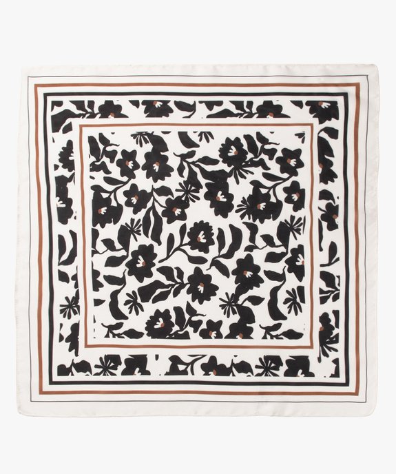 Foulard carré en satin motif fleuri femme vue3 - GEMO 4G FEMME - GEMO
