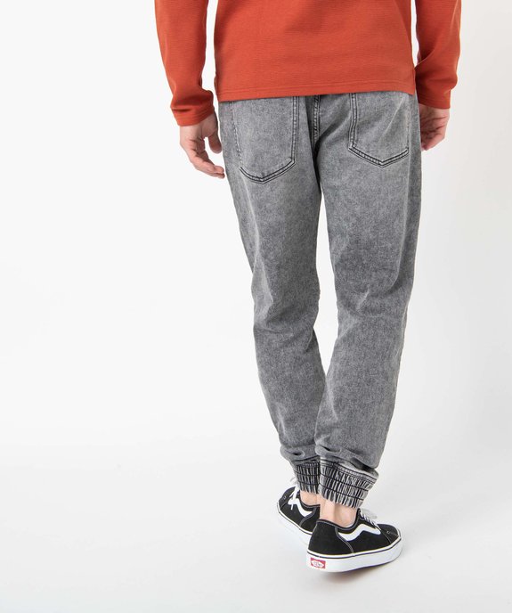 Jogger denim homme aspect délavé vue3 - GEMO (HOMME) - GEMO