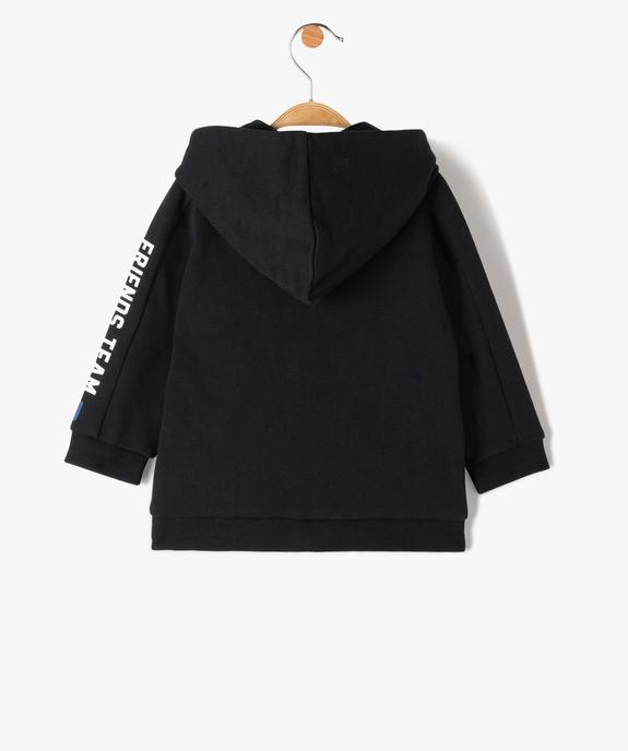 Sweat bébé garçon zippé à capuche en molleton doux vue3 - GEMO(BEBE DEBT) - GEMO