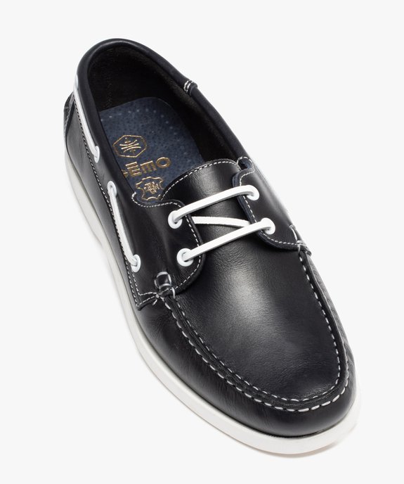 Chaussures bateau homme classiques dessus cuir uni vue5 - GEMO (CASUAL) - GEMO
