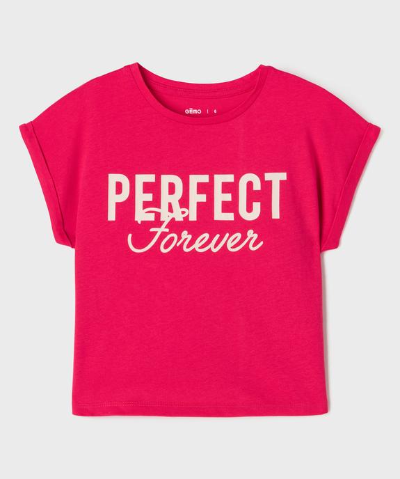 Tee-shirt manches courtes coupe loose fille vue1 - GEMO (ENFANT) - GEMO