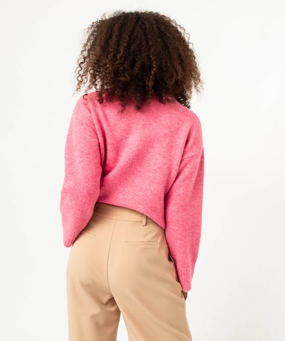 Pull col montant en grosse maille femme - Gémo x Melissaallbb vue4 - GEMO(FEMME PAP) - GEMO