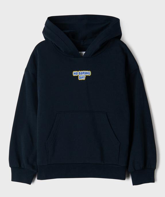 Sweat à capuche avec inscription devant et dos garçon vue1 - GEMO 4G GARCON - GEMO