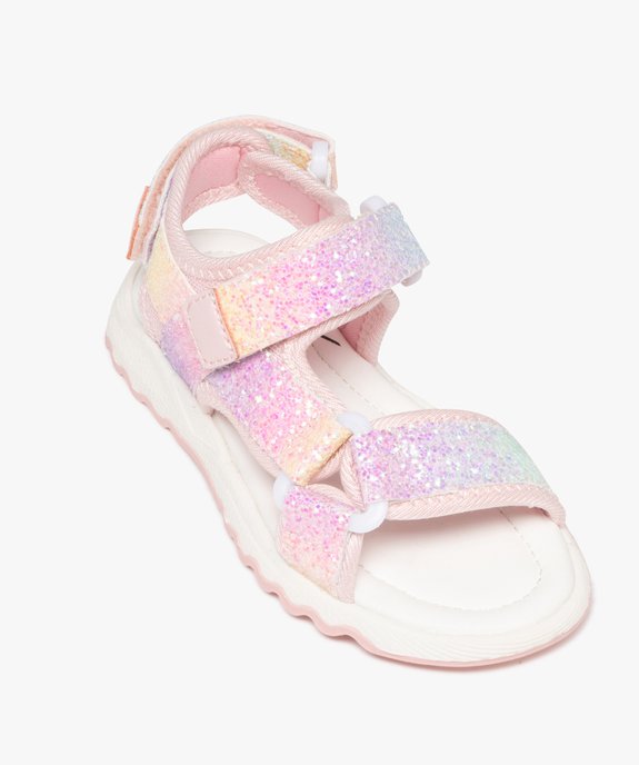 Sandales sport à scratch pailletées fille vue5 - LOVELY WINGS - GEMO