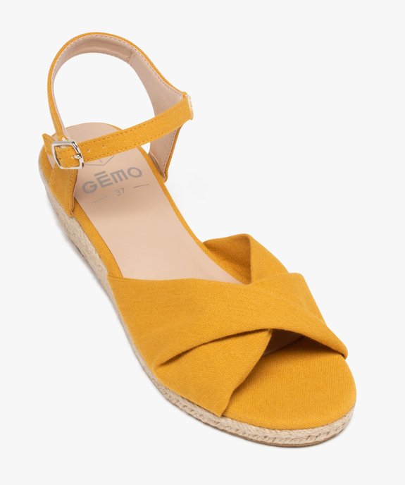 Sandales fille compensées dessus drapé en tissu vue5 - GEMO (ENFANT) - GEMO