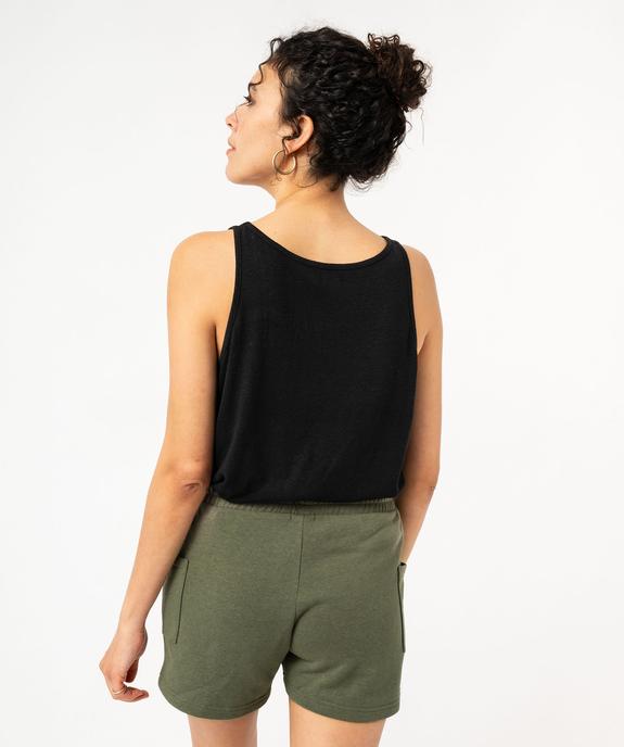 Débardeur en lin col V femme vue3 - GEMO 4G FEMME - GEMO