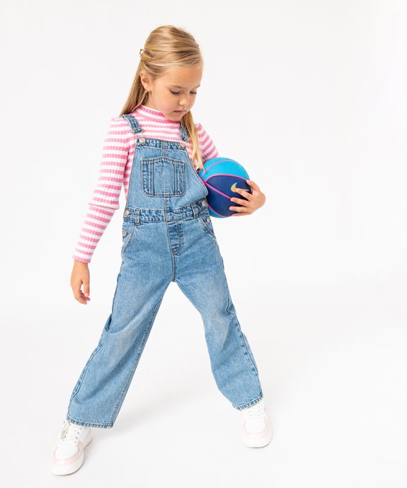 Pull rayé en maille côtelée fille vue5 - GEMO (ENFANT) - GEMO