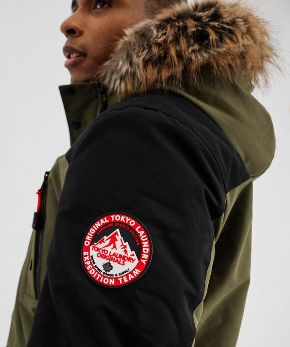 Parka bicolore avec capuche bordée ce fourrure imitation homme - Tokyo Laundry vue5 - TOKYO LAUNDRY - GEMO