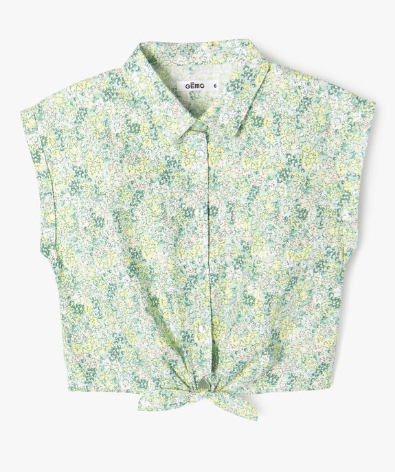 Chemise à manches courtes à motifs fleuris fille vue2 - GEMO (ENFANT) - GEMO