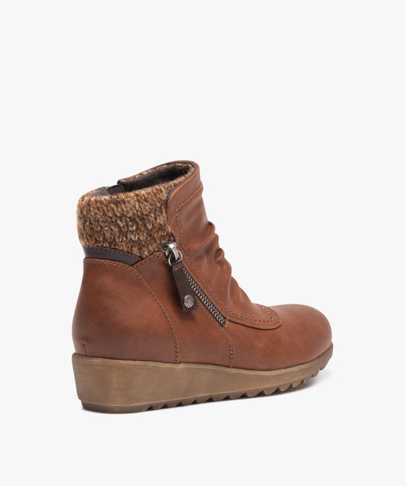 Boots femme confort unies à zip et col chaussette  vue4 - GEMO (CONFORT) - GEMO