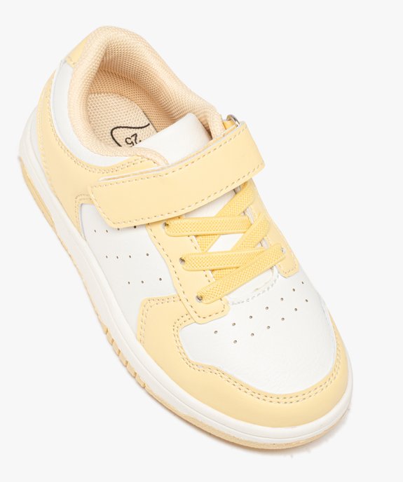 Baskets fille bicolores à scratch et lacets style rétro vue5 - GEMO 4G FILLE - GEMO
