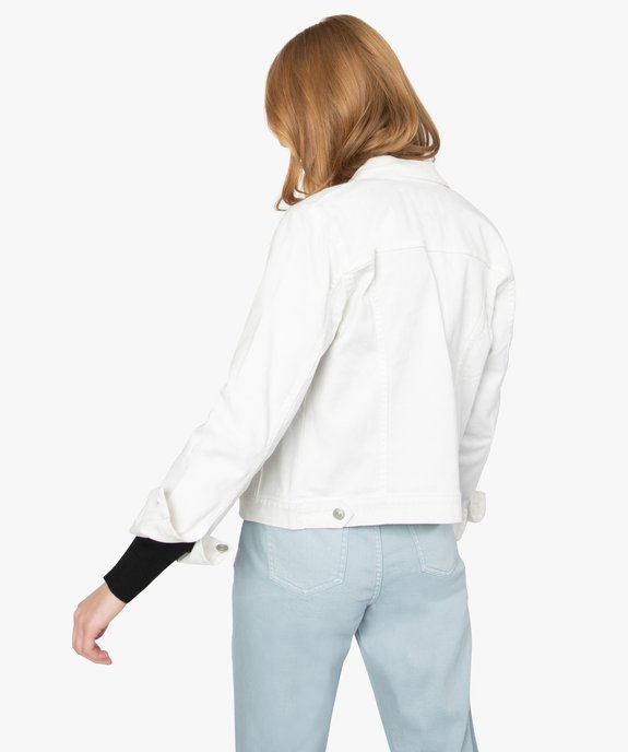 Veste femme en denim coupe cintrée vue3 - GEMO(FEMME PAP) - GEMO