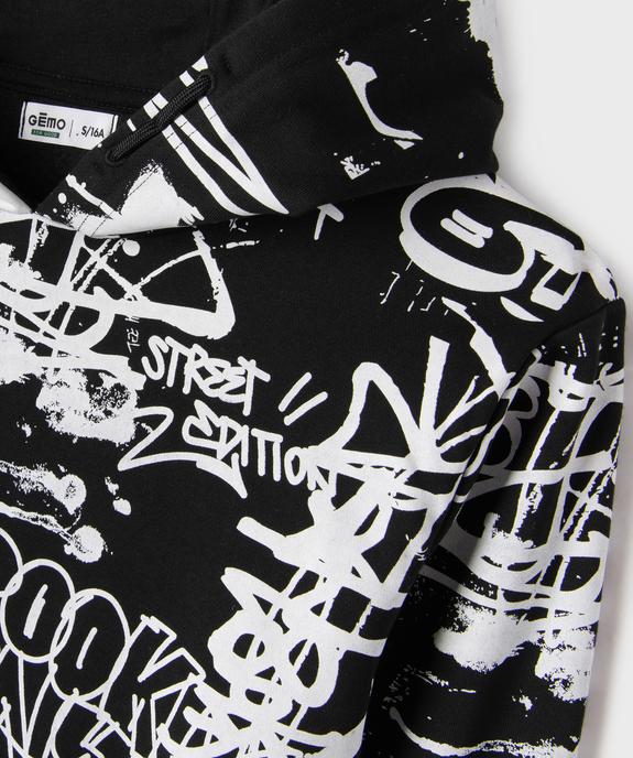 Sweat à capuche à motifs graffiti garçon vue2 - GEMO 4G GARCON - GEMO