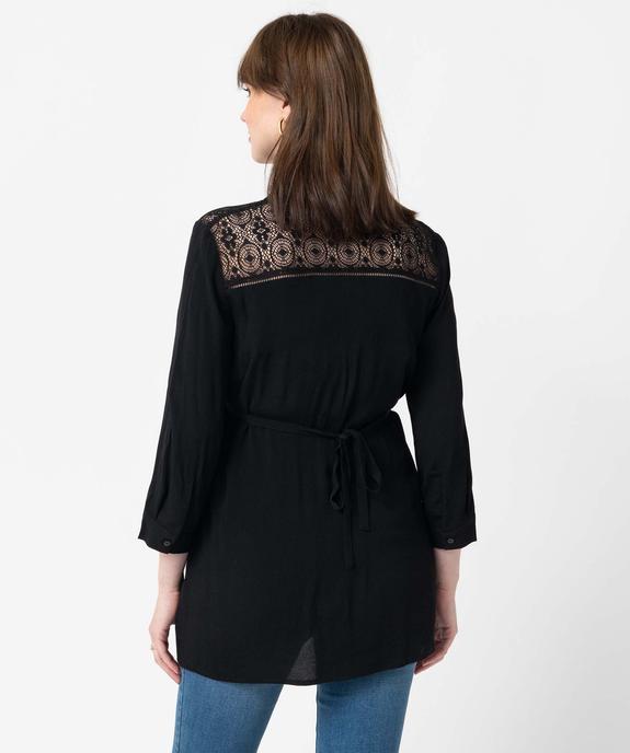 Blouse de grossesse fluide avec dentelle à manches ¾ vue3 - GEMO(FEMME PAP) - GEMO