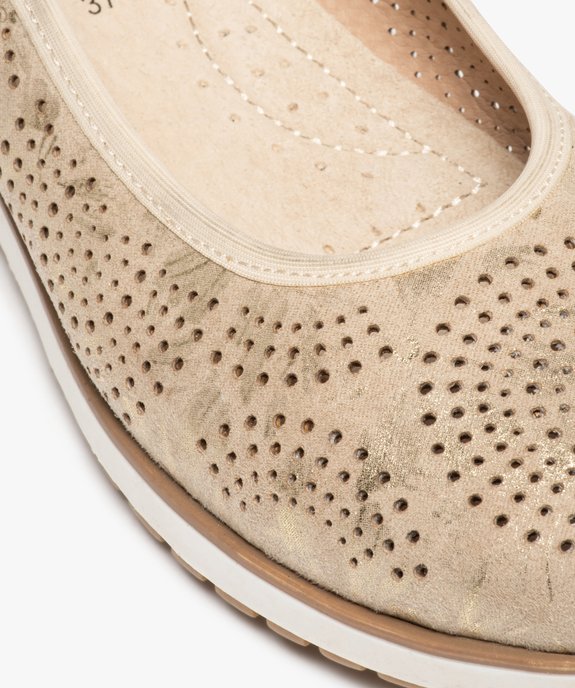 Ballerines femme à semelle contrastante et perforations vue6 - GEMO(URBAIN) - GEMO
