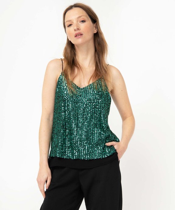 Débardeur de soirée femme avec sequins brodés vue2 - GEMO(FEMME PAP) - GEMO