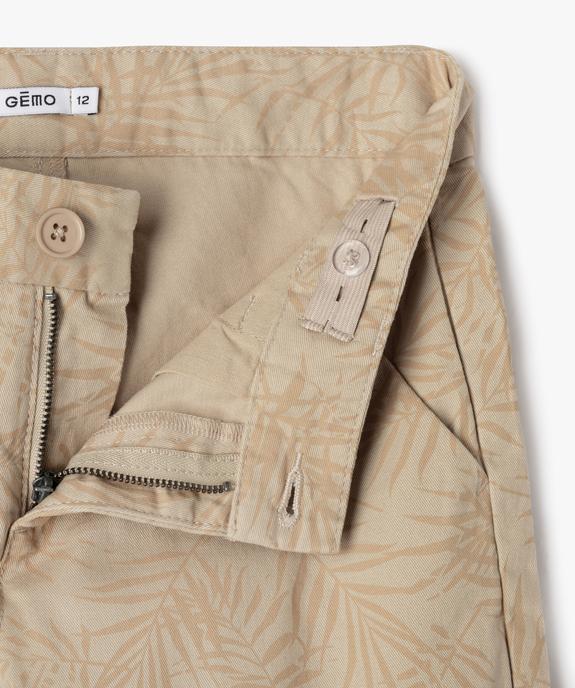 Bermuda imprimé coupe slim en toile de coton garçon vue2 - GEMO 4G GARCON - GEMO