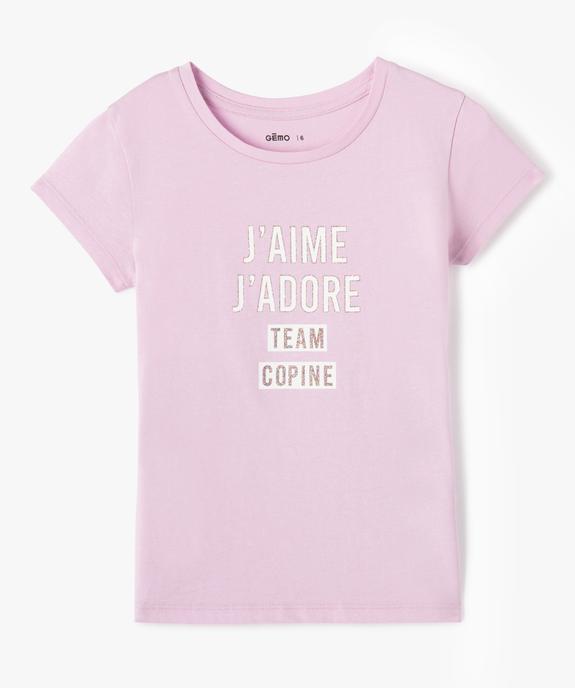 Tee-shirt à manches courtes à motif girly fille vue1 - GEMO (ENFANT) - GEMO