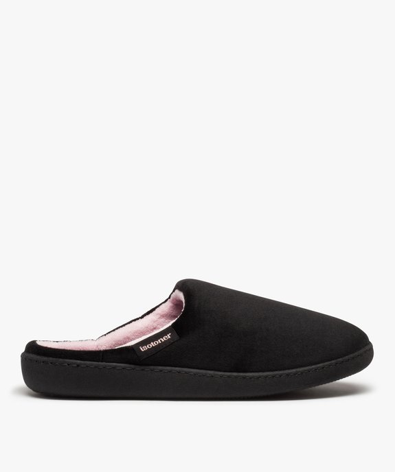 Chaussons femme mules unies en velours - Isotoner vue1 - ISOTONER - GEMO