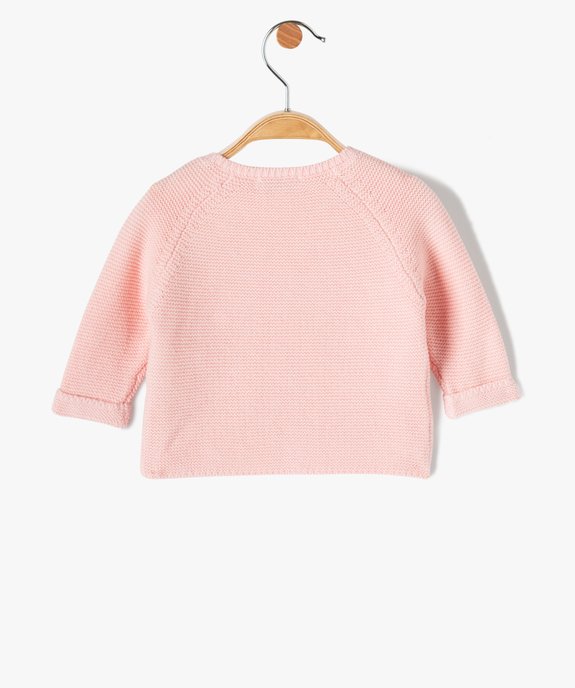 Gilet brassière bébé uni en maille fantaisie vue3 - GEMO(BB COUCHE) - GEMO