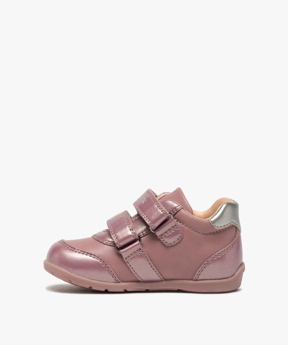 Chaussures bébé fille à scratch décor fleurs - Geox vue3 - GEOX - GEMO