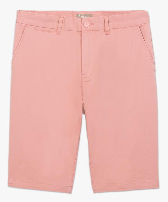 Bermuda homme en toile extensible 5 poches coupe chino vue4 - GEMO (HOMME) - GEMO