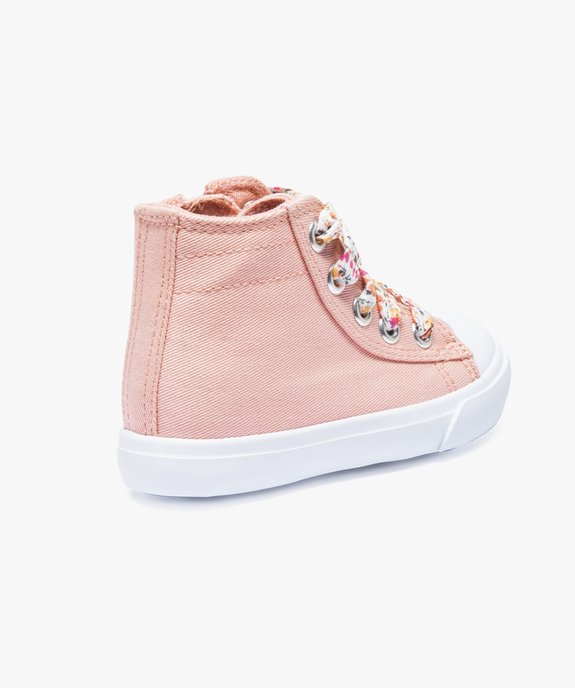 Baskets montantes fille en toile et lacets liberty vue4 - GEMO(BEBE DEBT) - GEMO