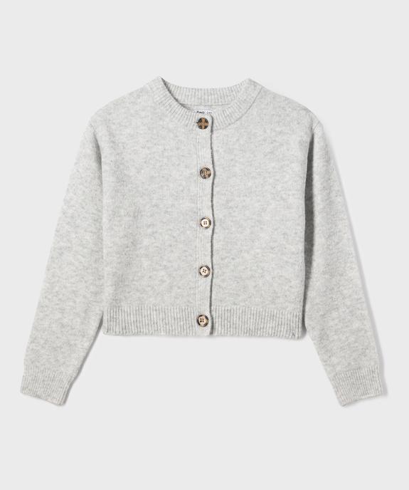 Gilet en maille coupe ample et courte fille vue1 - GEMO (JUNIOR) - GEMO