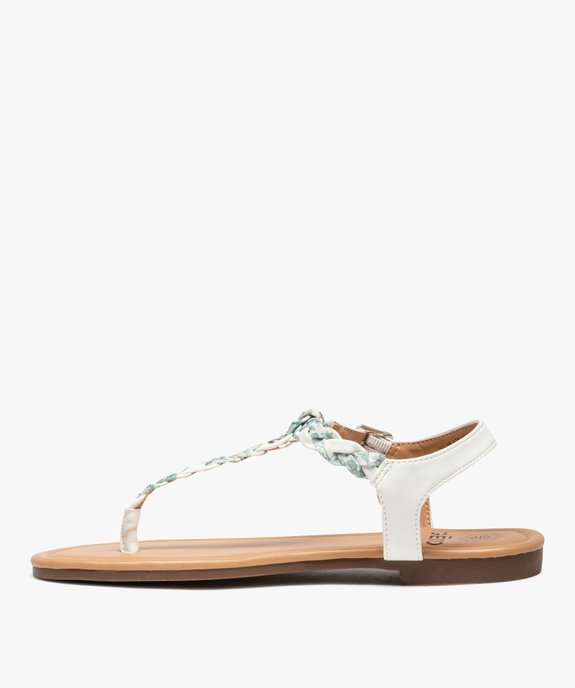 Sandales femme à talon plat et entre-doigts tressé vue4 - GEMO (CASUAL) - GEMO