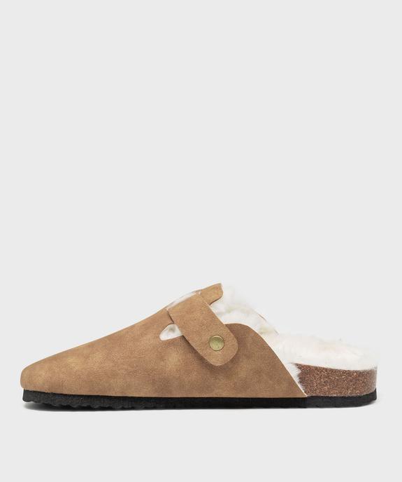 Sabots fourrés en suédine femme vue4 - 5 MILES - GEMO